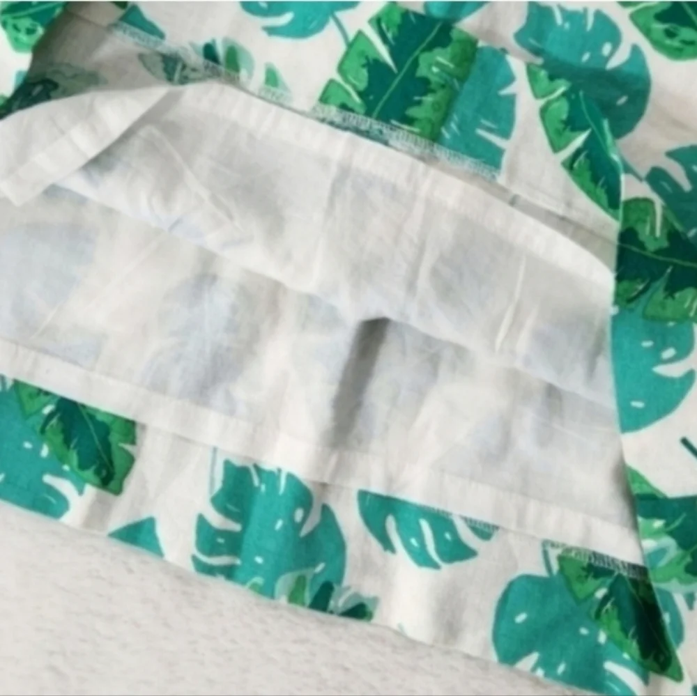 NWT J. Crew Linen Blend Tropical Monstera Print Pull On Skirt - Picture 3 of 8